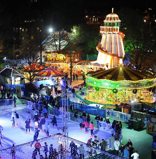 Cardiff Winter Wonderland ice rink and festive lights